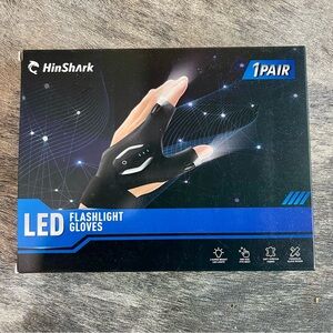 Black LED Flashlight Gloves/ New!